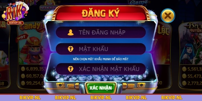 Xác nhận thông tin khi đăng ký tài khoản tại cổng game